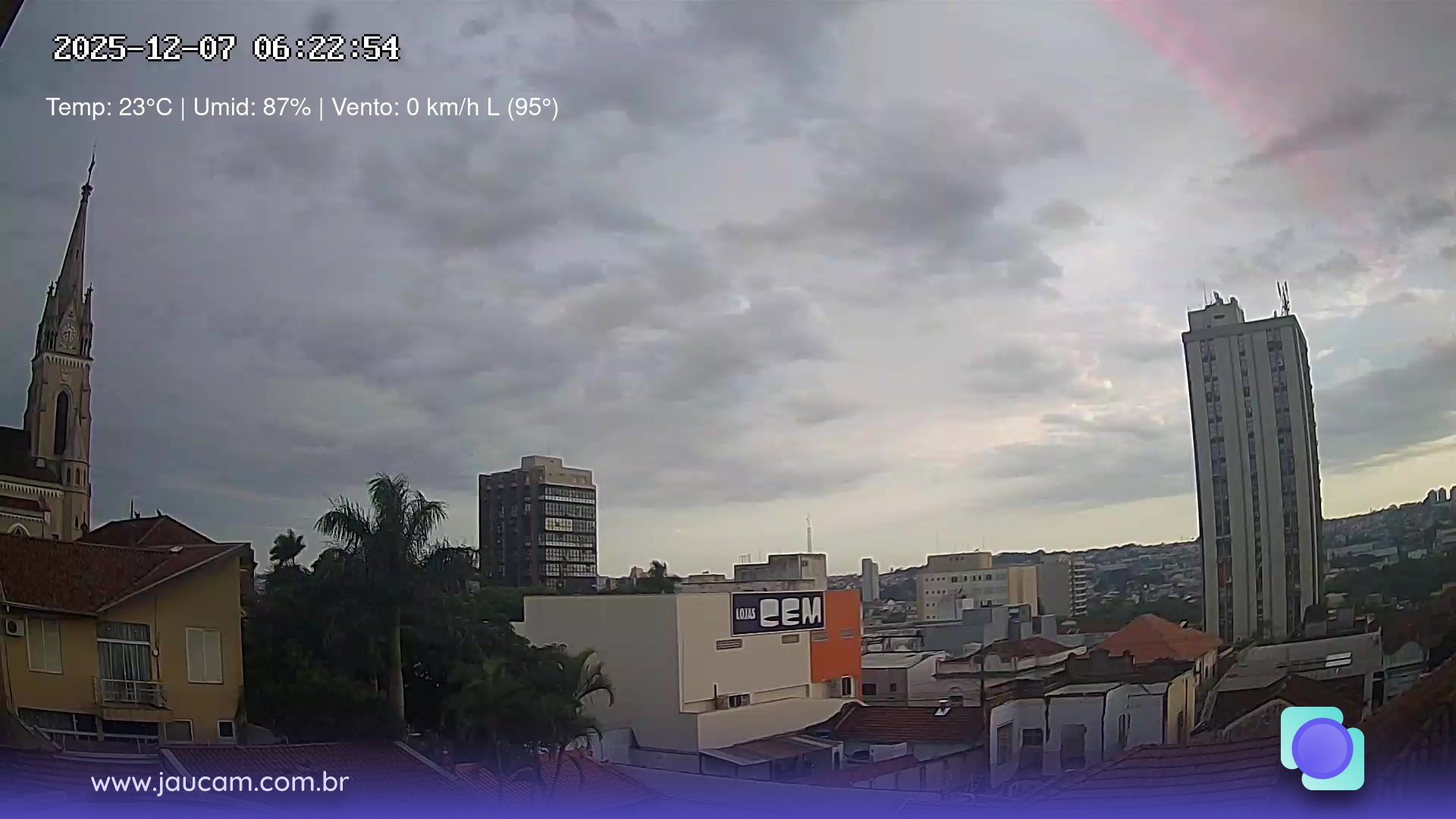 Câmera ao vivo Jaú/SP - vista panorâmica