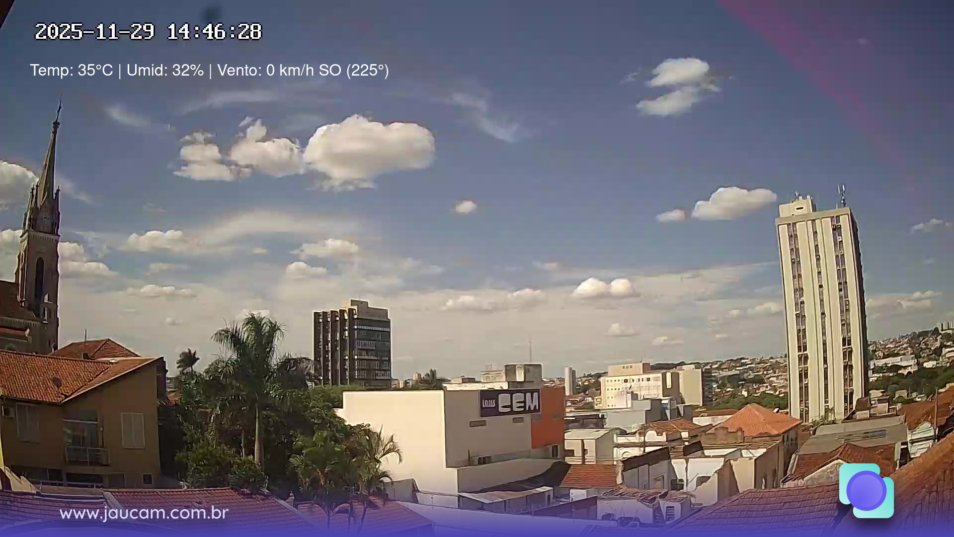 Câmera ao vivo Jaú/SP - vista panorâmica
