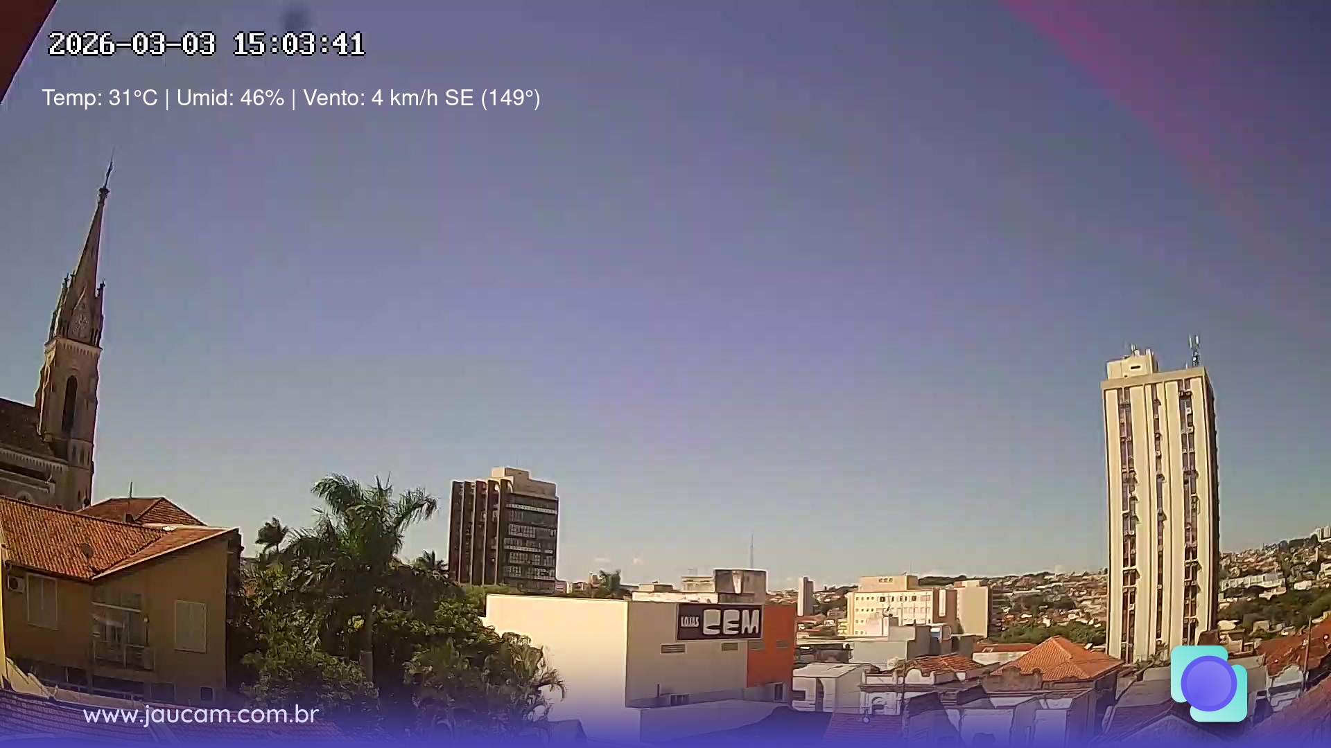Câmera ao vivo Jaú/SP - vista panorâmica