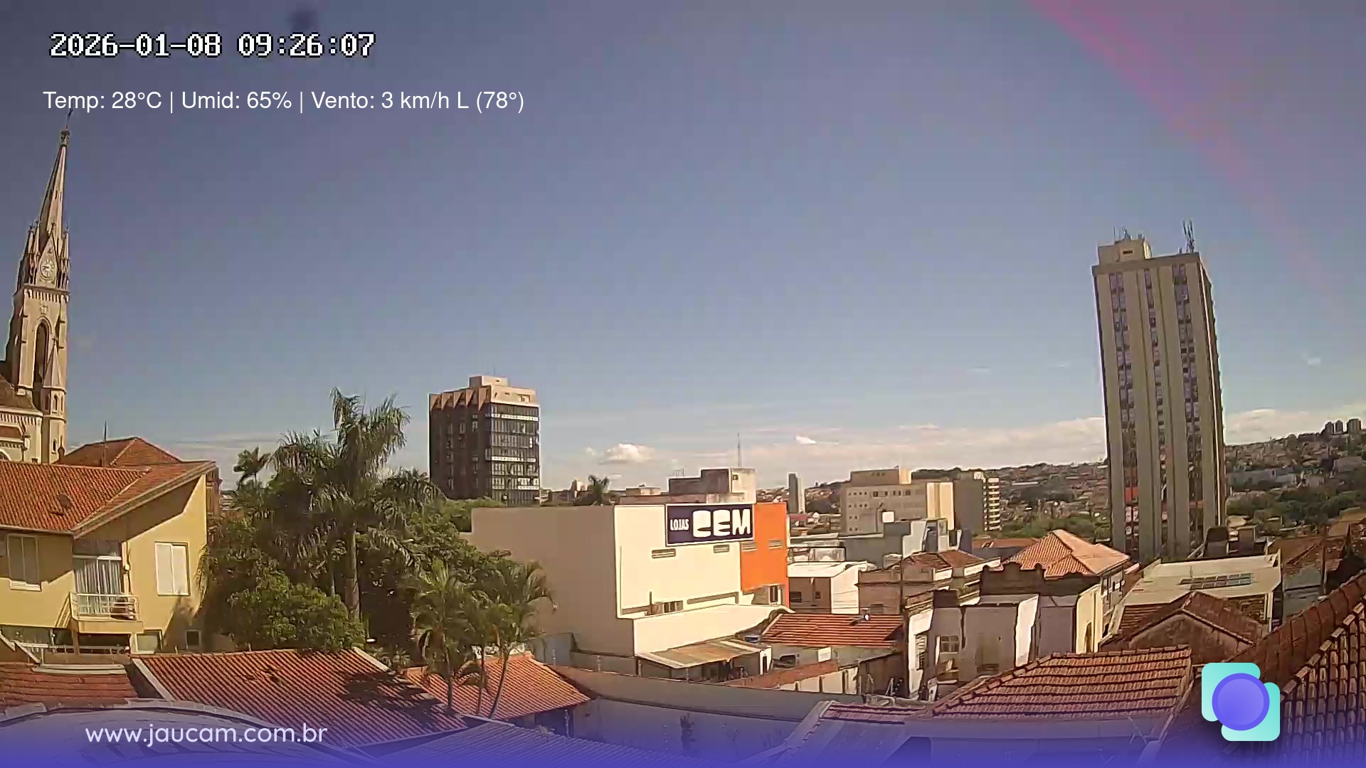 Câmera ao vivo Jaú/SP - vista panorâmica