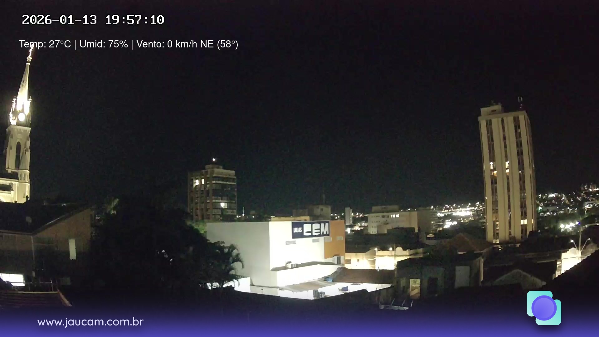 Câmera ao vivo Jaú/SP - vista panorâmica