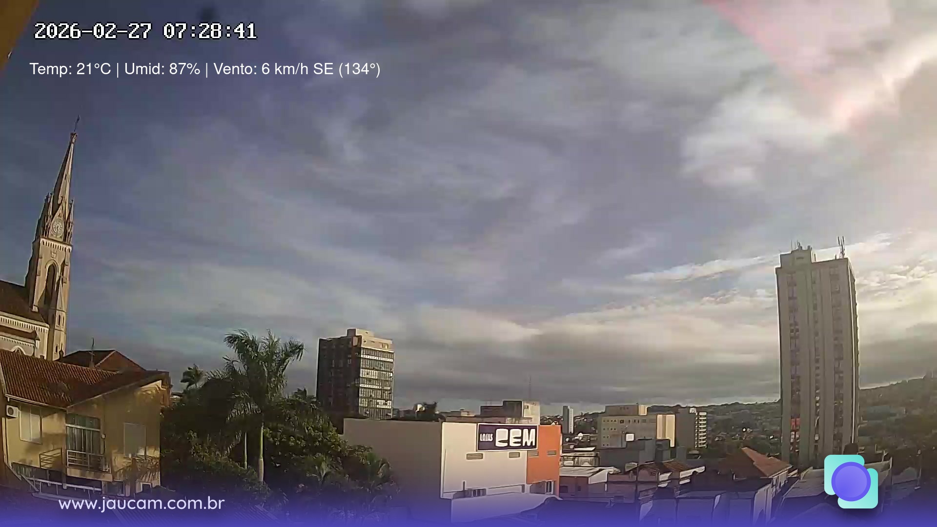 Câmera ao vivo Jaú/SP - vista panorâmica