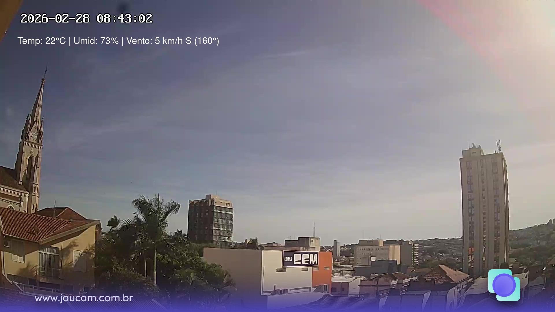 Câmera ao vivo Jaú/SP - vista panorâmica